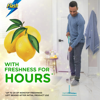 Flash Speedmop Floor Cleaner Starter Kit, Fast Easy and Hygienic (1 Handle, 8 Wet plus 16 Dry Refills), Trap and Lock Daily Dirt, Grease and Grime Without Getting Down On Your Knees