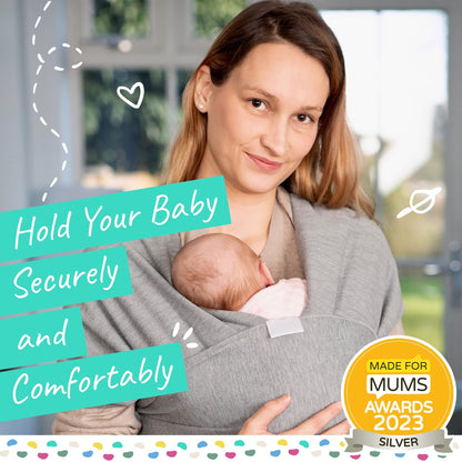 Baby Sling | Baby Wrap Carrier | Newborn to 35 lbs Infant with 3 Carrying Positions | 95% Cotton 5% Spandex - Dark Grey