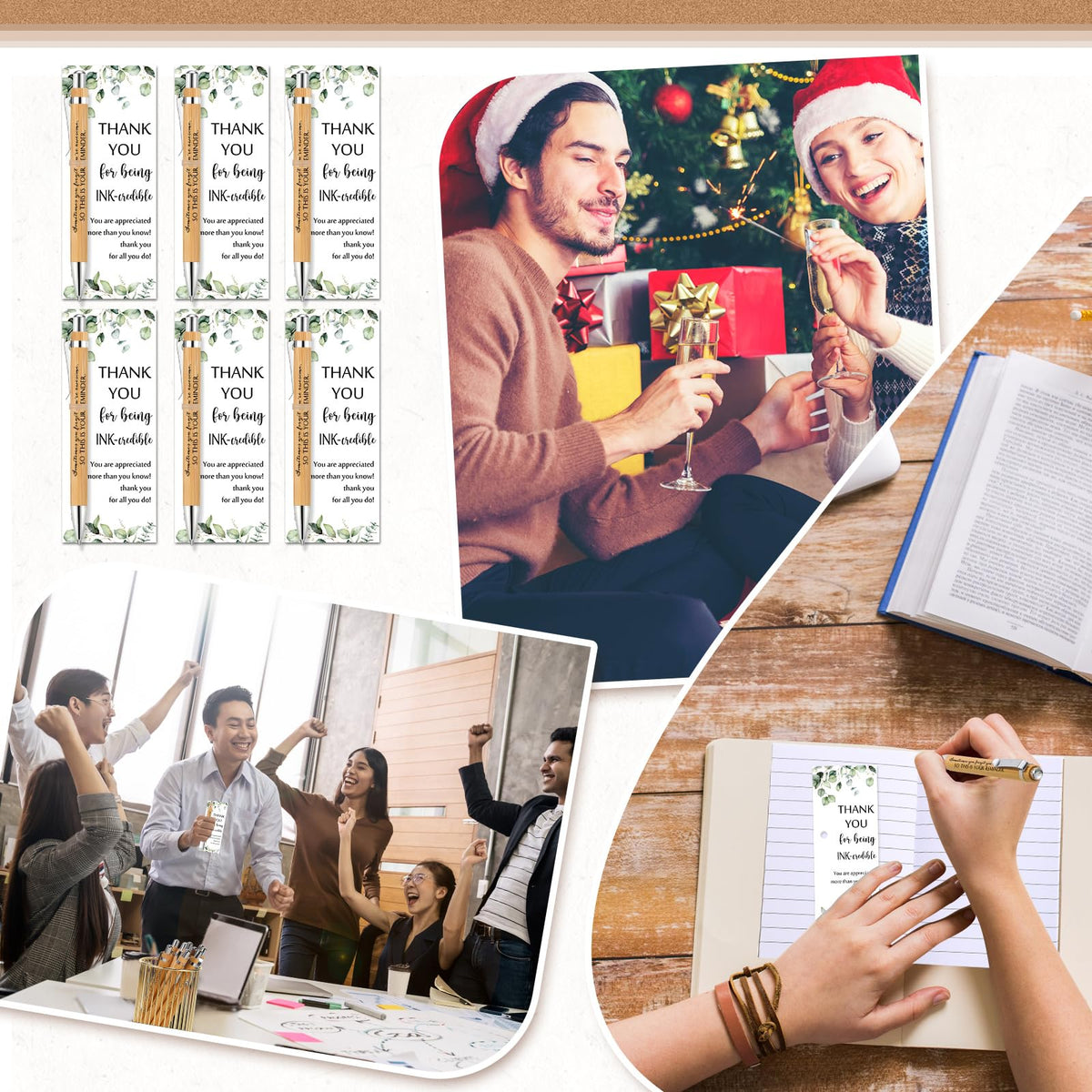 Yeaqee 36 Sets Employee Appreciation Gift Bulk Thank You Inspirational Bamboo Pen with Card Appreciation Gift for Nurse Teacher Admin Professional Volunteer Coworker Staff (Your Reminder)
