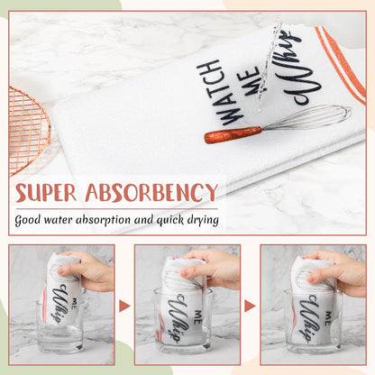 R HORSE 5Pcs Kitchen Dish Towel Funny Cookware Kitchen Dishcloth Absorbent Utensils Themed Cleaning Dishcloth Bar Hand Towel Gift for Baking Lover Mom Women Housewarming New Home