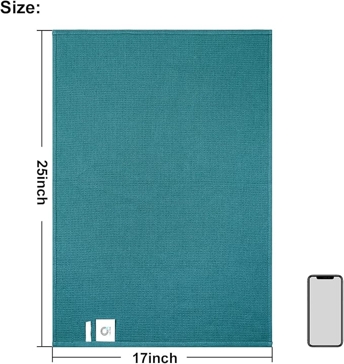 QUILTINA Dish Towels Set, 100% Cotton Waffle Weave Kitchen Towels 6 Pack