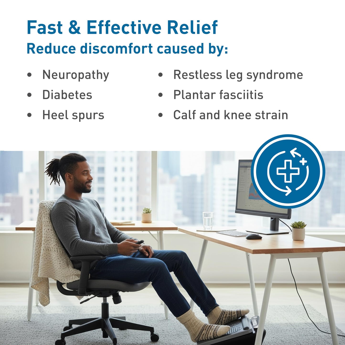 BodyMed Foot Massager | Deep Tissue Vibration Massage Therapy | At-Home Massager with Remote Control | Fast Relief from Neuropathy, Plantar Fasciitis, Improves Circulation