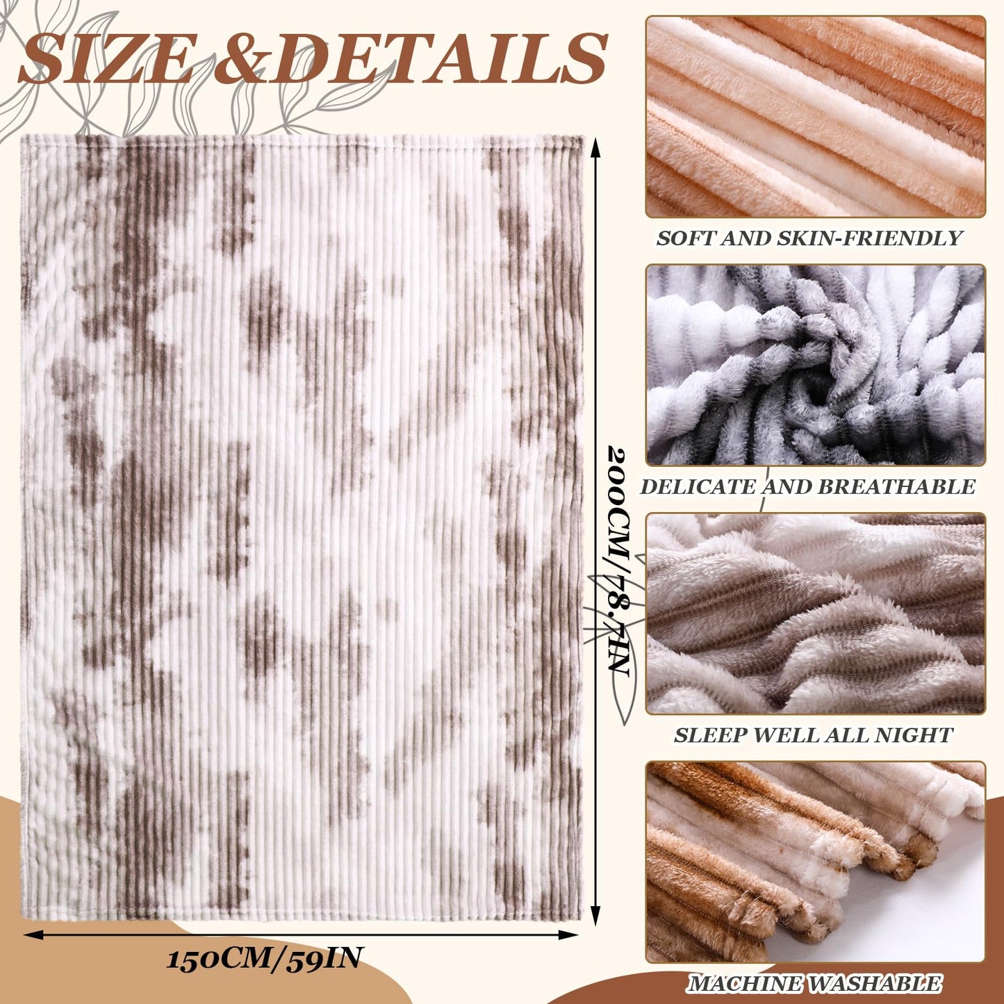 SmoothNovelty 4 Pcs Faux Fur Throw Blanke Bulk Summer Air Conditioned Rooms Gifts Tie Dyed Rabbit Fur Sleepover Blankets Warm Lightweight for Bed Couch Wedding Charity (80 x 60 Inch,Soft Colors)