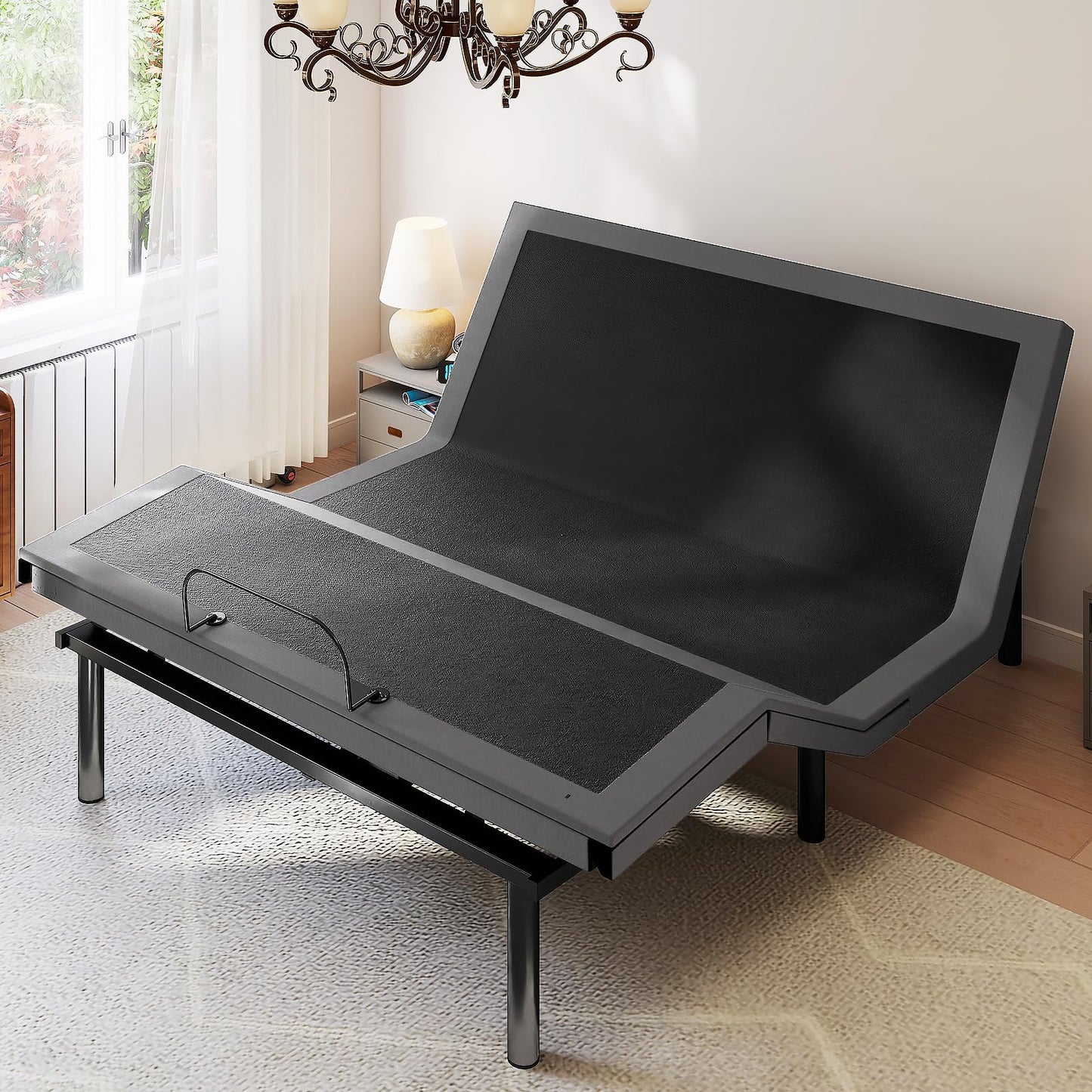 Sweetcrispy Full Adjustable Bed Frame, Ergonomic Electric Base with Wireless Remote and 2 USB Ports, Head and Foot Incline, Zero Gravity, Anti-Snore, Easy Assembly
