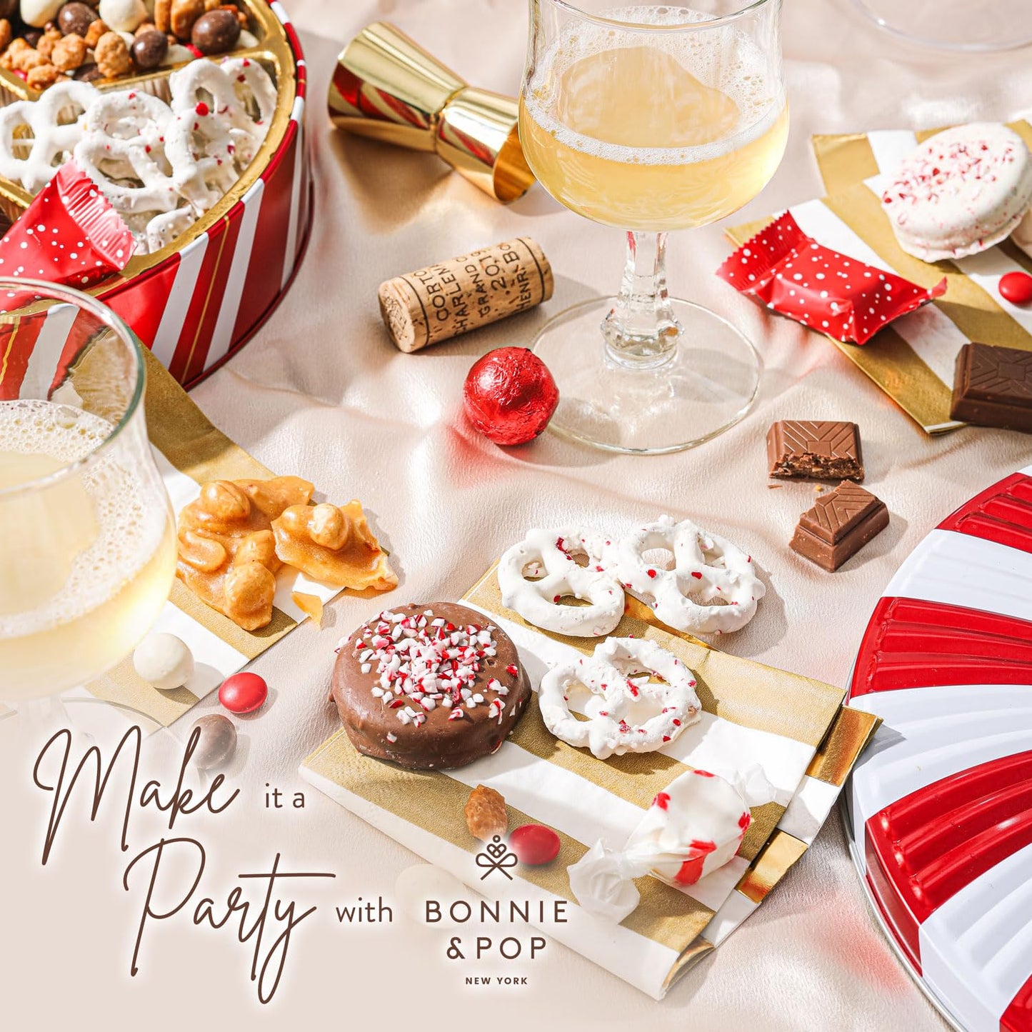BONNIE AND POP Christmas Gift Basket - Holiday Gifts Prime Delivery - Chocolate & Nut Gift Box, Assortment Tray - Birthday, Sympathy, Get Well, Men, Women & Families