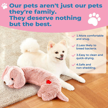Moropaky Heartbeat Toy Puppy Heartbeat Stuffed Toy for Dog Calming Aid, Heartbeat Puppy Toy for Pets Anxiety Relief, Dog Comfort Toy for Behavioral Aid Crate Training, Puppy Essential