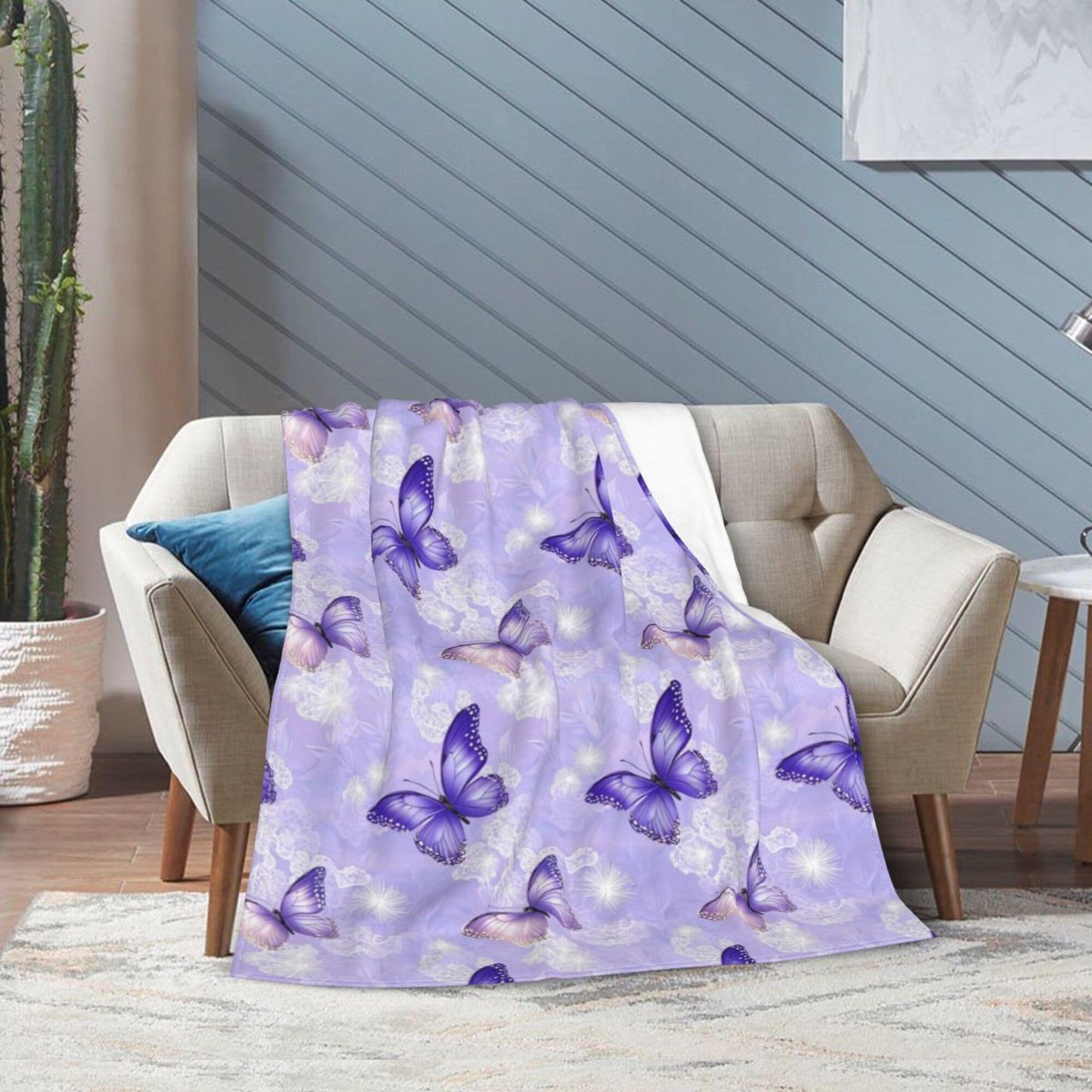 Butterfly Blanket Butterfly Throw Blanket Super Soft Plush Flannel Fleece Bedding Gifts for Boys Girls Men Women Lovers Adults Stuff for Couch Sofa Bed Room Decor 50"X60"