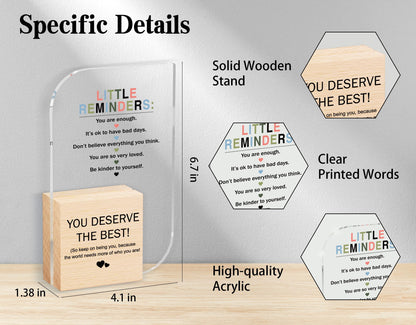 Office Desk Decor For Women, Cute Gifts, Little Reminders Sign For Female Men, Positive Affirmations Decors, Motivational Acrylic Plaque Gifts(6.7 x 4.1 inches) -A-03