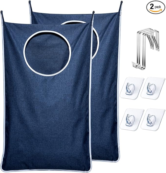 KEEPJOY 2 Pack Large Hanging Laundry Hamper Bag, 35x21.6 Inch Oversized Clothes