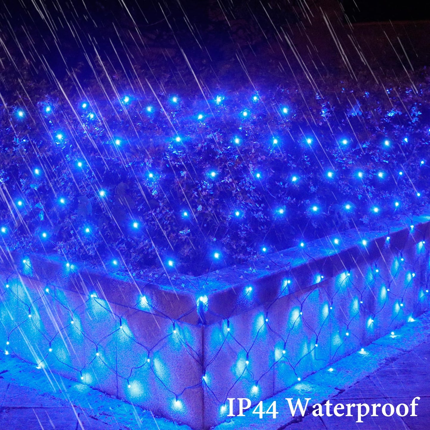 OYCBUZO 300LED Net Lights,14.8ftx5ft 8 Modes Connectable Christmas Mesh Lights, Indoor and Outdoor Fairy String Lights Plug in for Halloween Thanksgiving Bushes Xmas Tree Holiday Party Garden - Blue