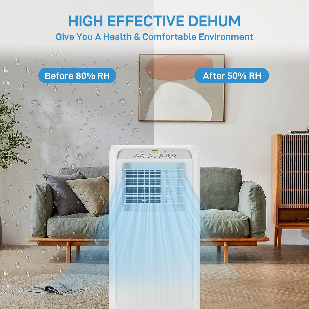 Portable Air Conditioners, 10000 BTU Cooling Capacity for Up to 450 Sq. Ft, Multi-Functional AC Unit with Fan, Dehumidifier, Remote Control, Quiet Operation for Home and Office, White
