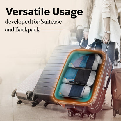 Cruise Essentials Packing Cubes - Organiser Bags for Travel - Compression Set for Suitcases