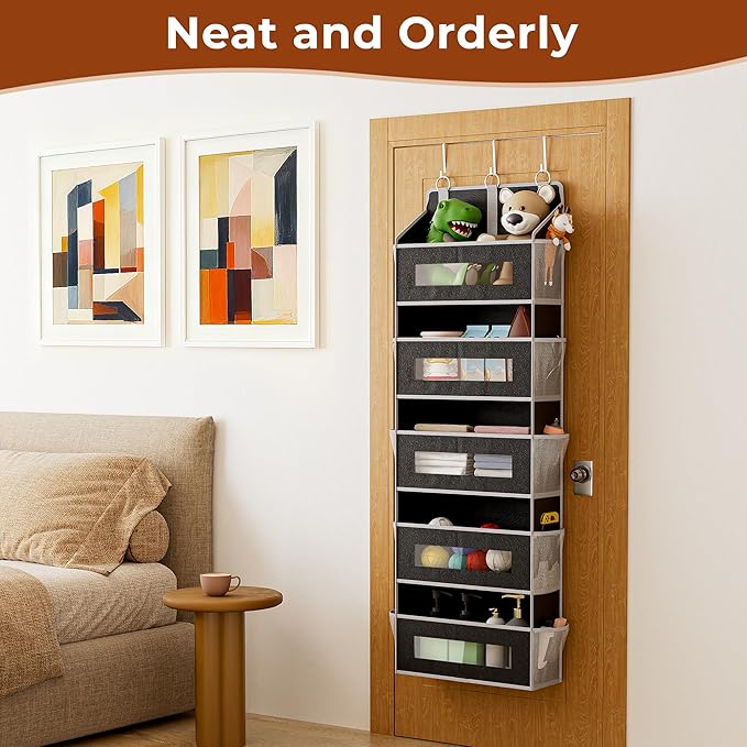 2 Packs 5-Tier Over the Door Storage Organizer