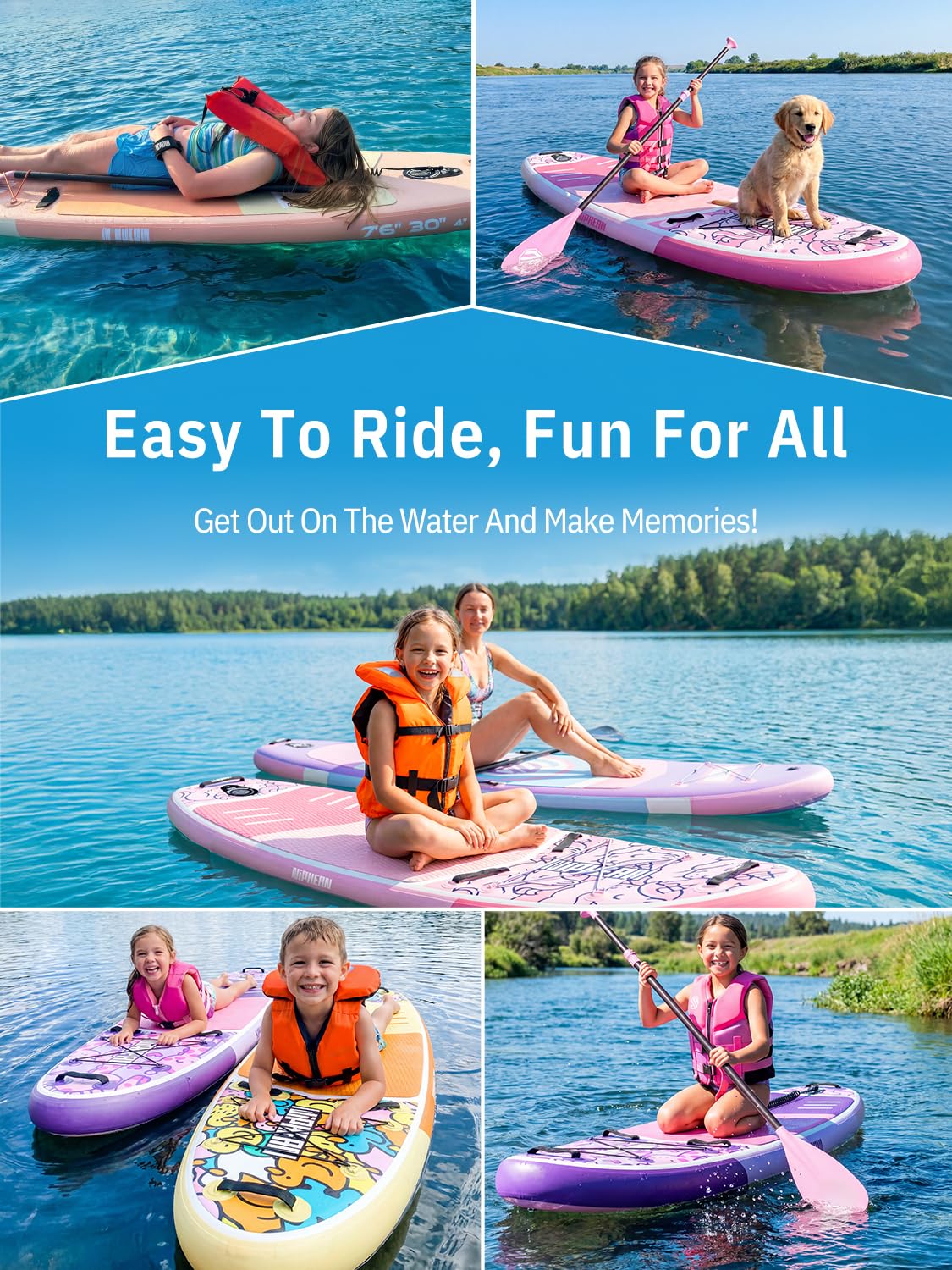 Niphean Inflatable Stand Up Paddle Board with Stabiltrac Fin Design and SUP Accessories, Anti-Slip EVA Deck, 10’6’’ Inflatable Paddle Boards for Adults & Youth of All Skill Levels