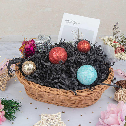 Caleihd 1LB Crinkle Paper Filler Cut Shredded Paper, Gift Box Baskets Wrapping and Filling for Easter, Birthday, Wedding, Christmas Decoration(Black)