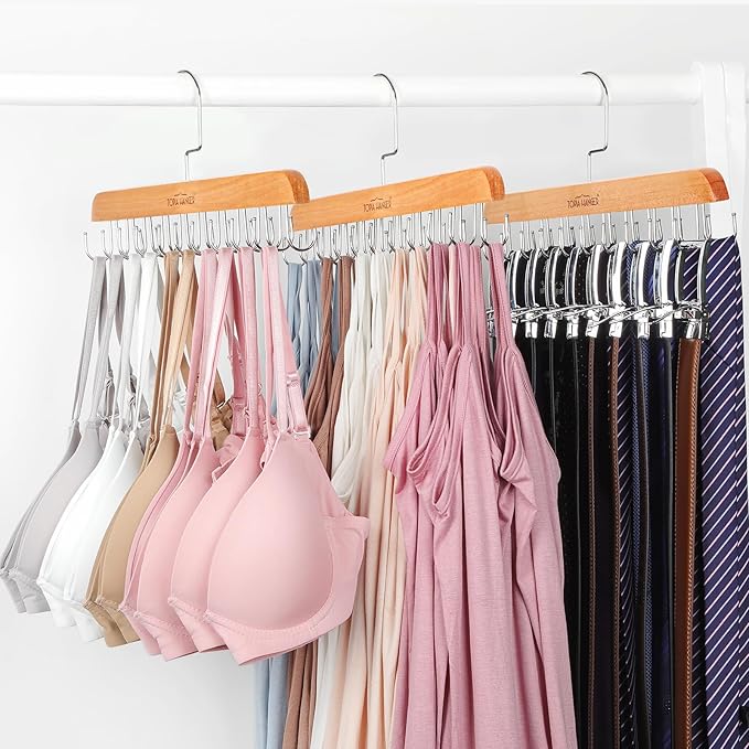 TOPIA HANGER Bra Hanger for Closet, 2 Pack Tank Top Hangers 40 Hooks Capacity