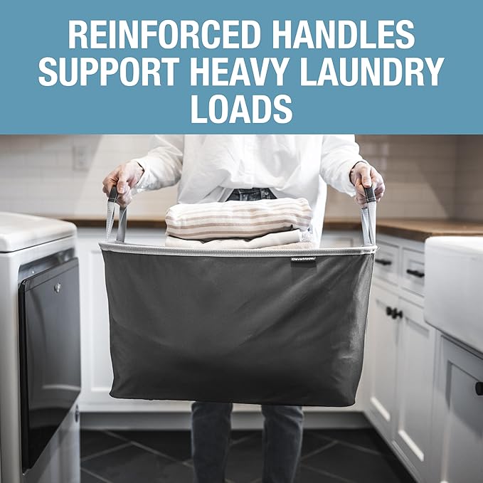 CleverMade Collapsible Laundry Basket 2 Pack – 60L Foldable Clothes Hamper