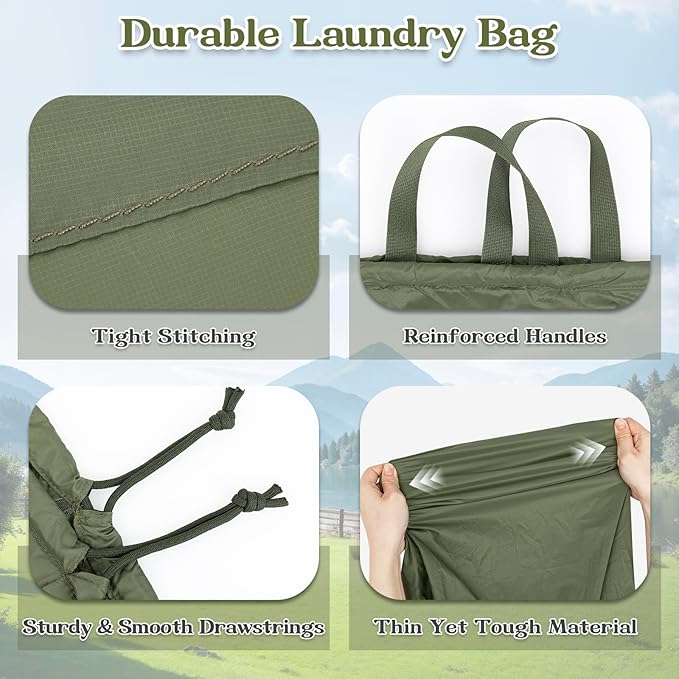 Heavy Duty Nylon Laundry Bag, Extra Large Sleeping Bag Storage Sack, Drawstring