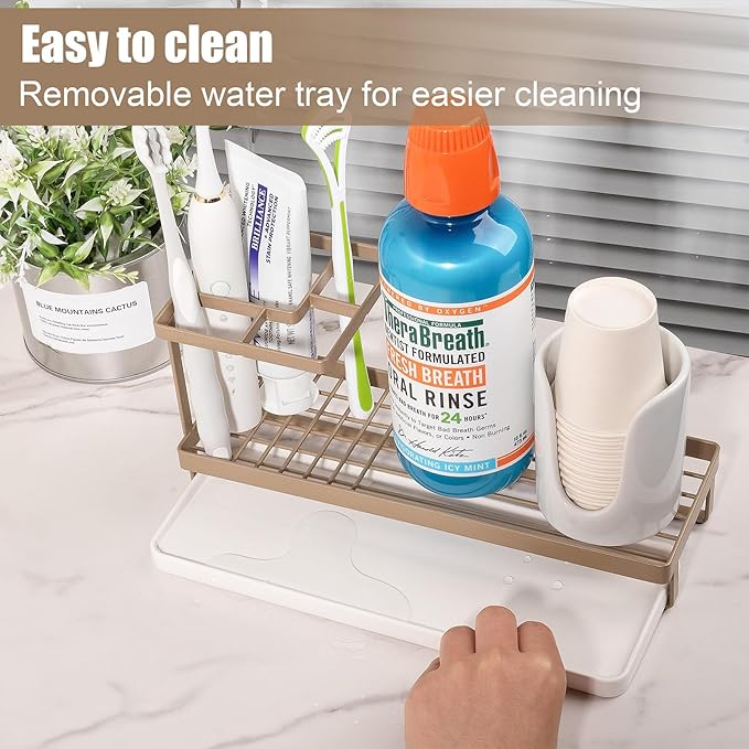 Toothbrush Holders for Bathrooms, Carbon Steel Tooth Brushing Holder Electric