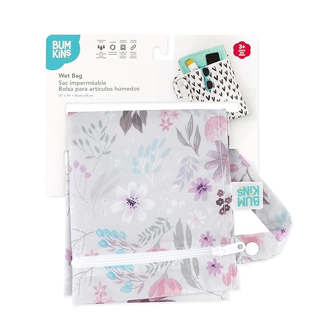 Bumkins Waterproof Wet Bag for Baby, Swim Suit, Cloth Diapers, Pump Parts
