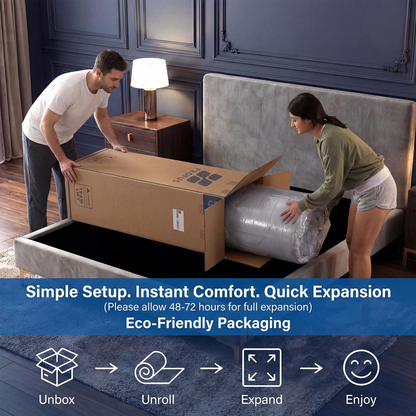 King Size Mattress, 12 Inch Memory Foam King Mattress for Cool Night & Pressure Relief, Medium Firm with Motion Isolating, Hybrid Zoned Support Pocket Coils & Edge Support, CertiPUR-US Certified