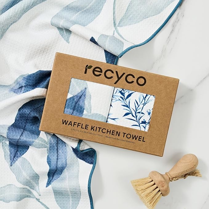 RECYCO Waffle Kitchen Towel Set of 2