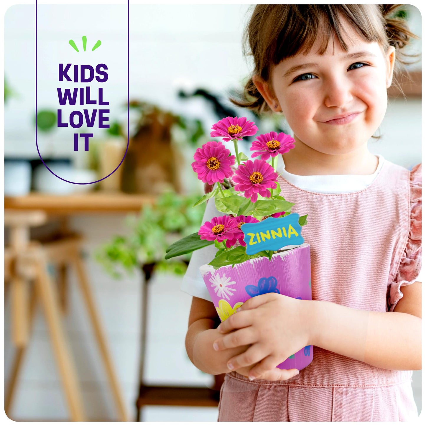 Dan&Darci Paint & Plant Stoneware Flower Gardening Kit - Gifts for Girls & Boys Ages 6-12 - Kids Arts & Crafts Project Birthday Gift, STEM Activity for Age 6, 7, 8, 9, 10, 11 & 12 Year Old Girl