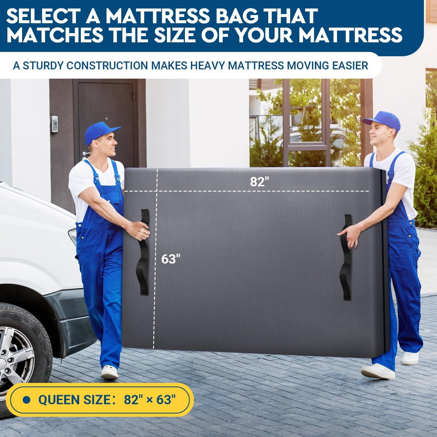 StorageRight Mattress Bags for Moving, Queen Size - Extra Thick Mattress Cover for Moving with Handles and Zipper, Heavy Duty Queen Mattress Bags for Storage, Reusable Mattress Storage Bag, Moving Bag