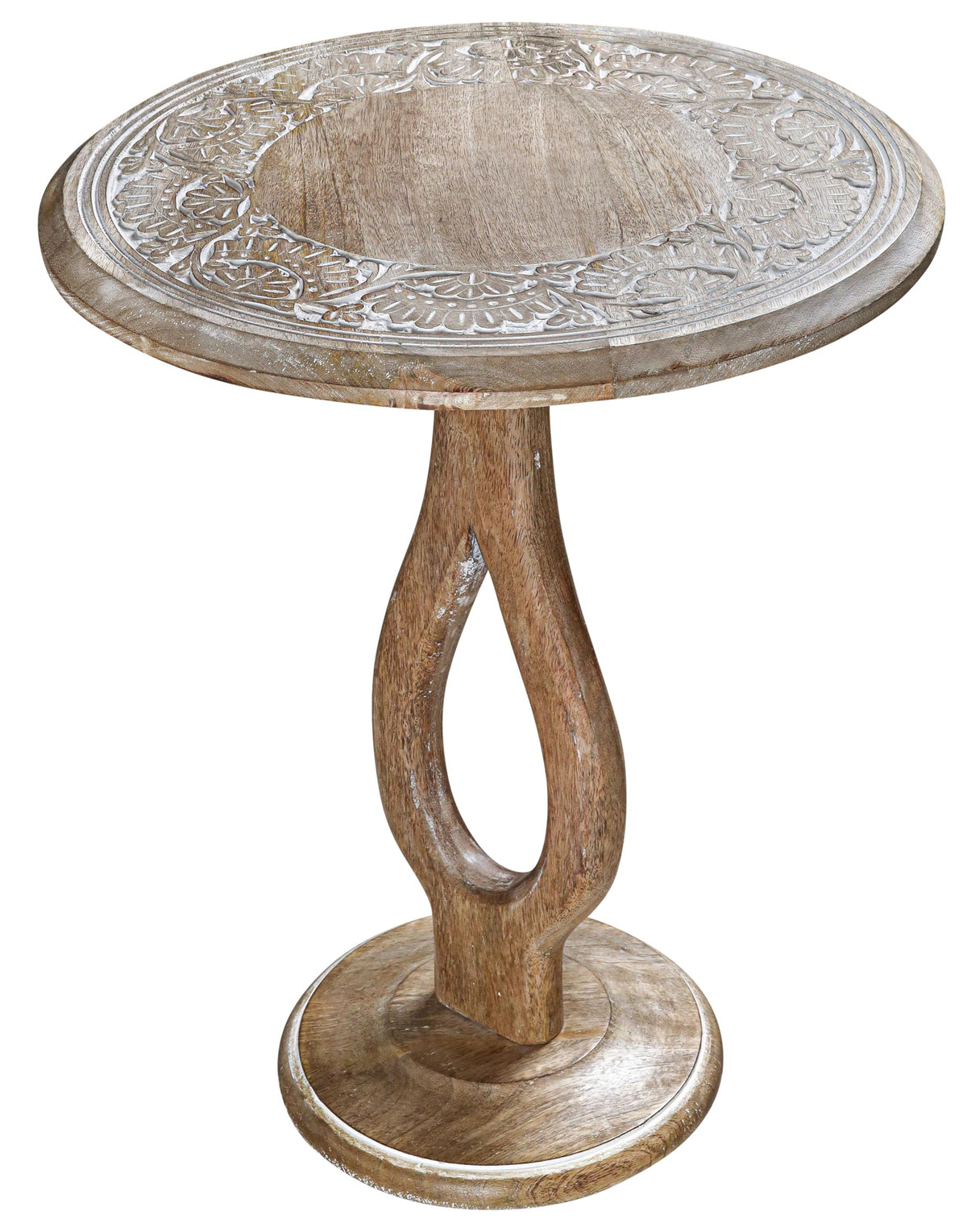 End Tables for Living Room- Small Drink Table for Small Spaces,Modern Accent Nightstand with Hand-Carved Top & Solid Wood Side Tables for Drying Room,Bedroom, Office - 18x22 White wash_Pride Styles