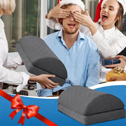 CushZone Foot Rest,Desk & Gaming Accessories,Foot Rest for Under Desk at Work,Comfortable Footrest with 2 Adjustable Heights & Removable Cover, Office Desk Accessories（Gray）