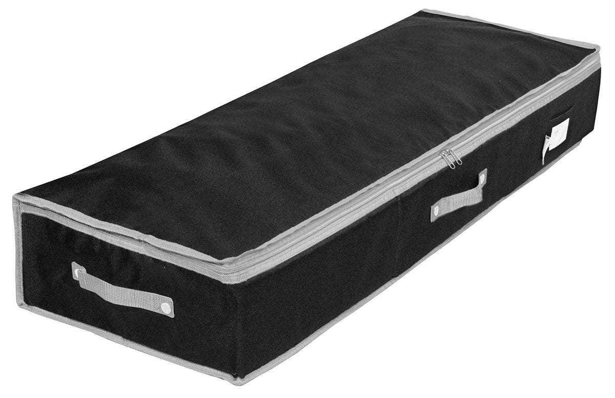Primode Wrapping Paper Storage Container | Gift Wrap Organizer Under Bed | 41”x14”x6” | Box Holder for 18-24 Rolls Up to 40” | 600D Oxford Material | Pockets for Ribbon, Bows, and Accessories (Black)
