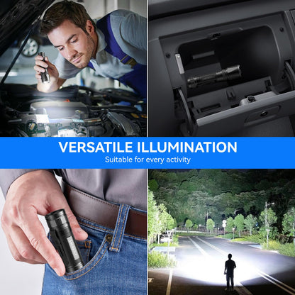 LETMY Rechargeable Flashlights High Lumens, 2 Pack 2000 Lumens Super Bright LED Tactical Flashlight, 3 Modes Samll Powerful Flash Lights with Clip, Waterproof Flashlights for Home Emergency Camping