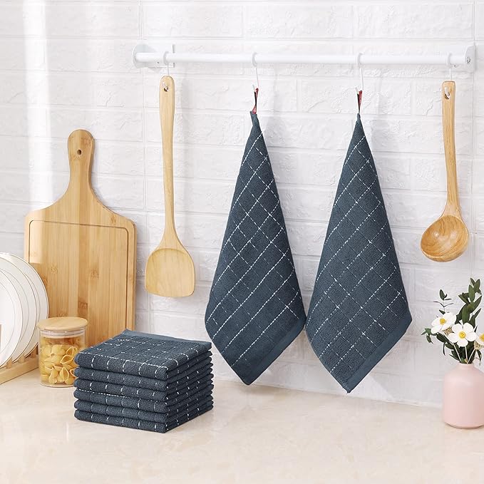 Mordimy 100% Cotton Terrycloth Kitchen Towels and Dishcloths Sets, Soft and