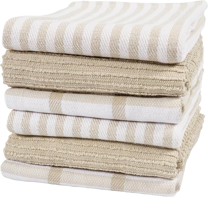 KAF Home Premium Kitchen Towels, Large 100% Cotton, Flat & Terry Absorbent Dish