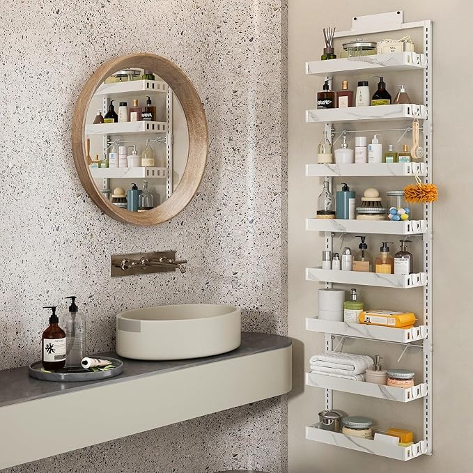 bukfen Over the Door Pantry Organizer, 8-Tier Adjustable Basket Kitchen Pantry