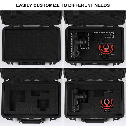 Mayouko Portable Tool Box with Shock- Proof Sponge, Water Proof Grade IP67, Waterproof Hard Case with Foam Insert, Shockproof Carrying Case, Explosion Proof Box, 11.6"L×8.3"W×3.9"H