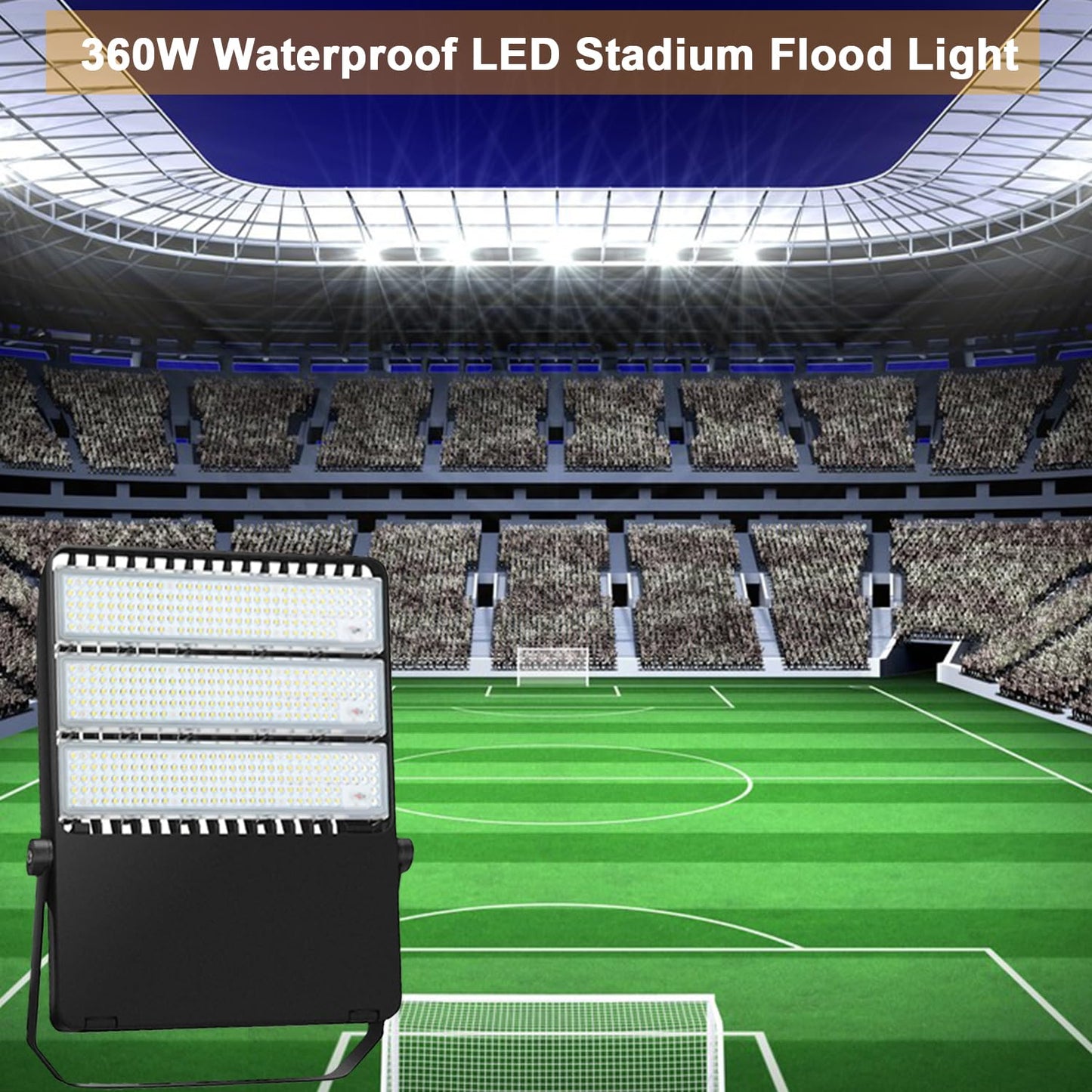 ledmo Outdoor LED Flood Lights 360W Adjustable Mount Stadium Lighting Super Bright 42,000LM 5000K LED Arena Lights Commercial Lighting Fixture for Garage，Yard