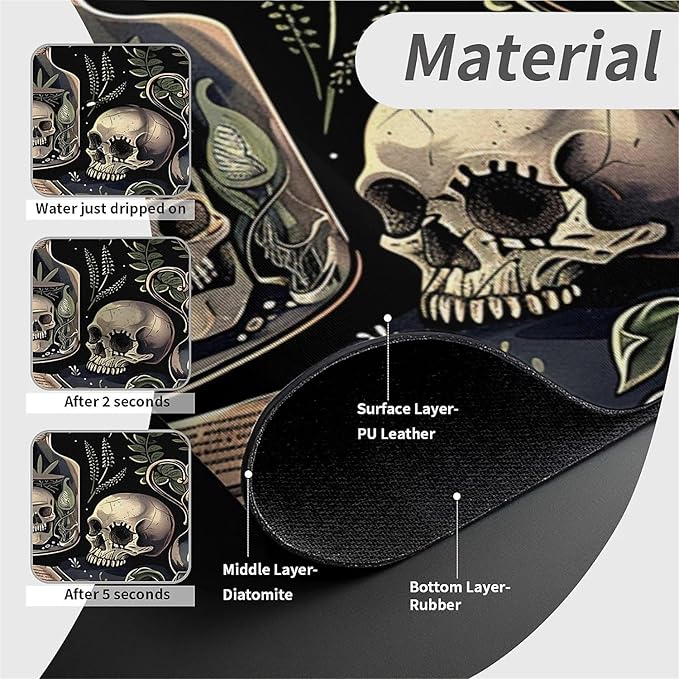 Kitchen Sink Splash Guard，Books and skulls Faucet Mat Sink Gadgets-Super