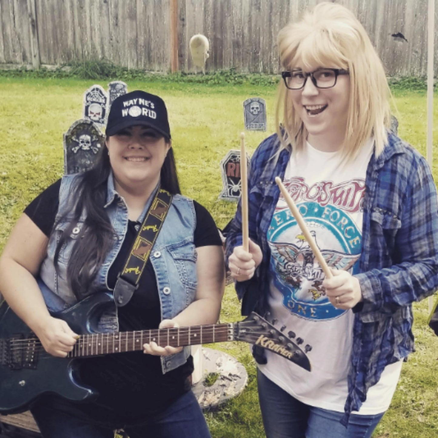 ALLAURA - Garth Algar Wig 90s Guitar Rocker Blonde Mullet Wig + Black Glasses - Mens 80s Punk Heavy Metal Blonde Mullet Wigs