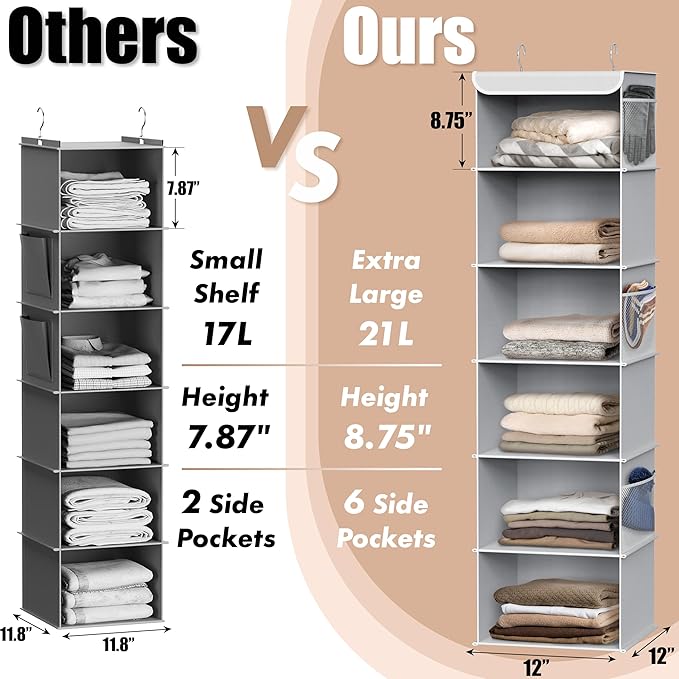 Simple Houseware 6 Shelf Hanging Closet Organizer