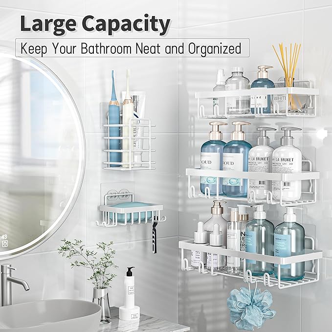 5 Pack Shower Caddy Organizer Rack Shelf