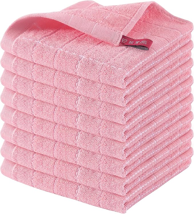 Homaxy 100% Cotton Terry Kitchen Dish Cloths, Ultra Soft and Absorbent Dish