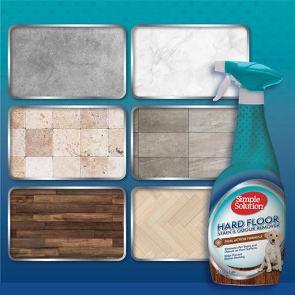 Simple Solution Hard Floor Pet Stain and Odour Remover, Dual Action Cleaner for Sealed Hardwood Floors - 750ml