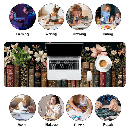 Mouse Pad, Large Anti-Slip with Stitched Edges Desk Mat Desktop Laptop Computer Desk Keyboard Mat,Table Protector Blotter Mat (Book, 31.5" x 11.8")