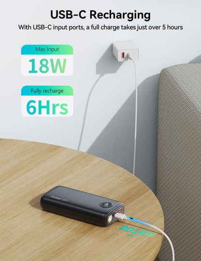 Portable Charger, 30000mAh Power Bank 30W USB C Fast Charging, Travel Essentials Battery Pack with 3W Flashlight & LED Display, External Battery for iPhone 17/16/15, Galaxy S25, LG, Tablets, Black