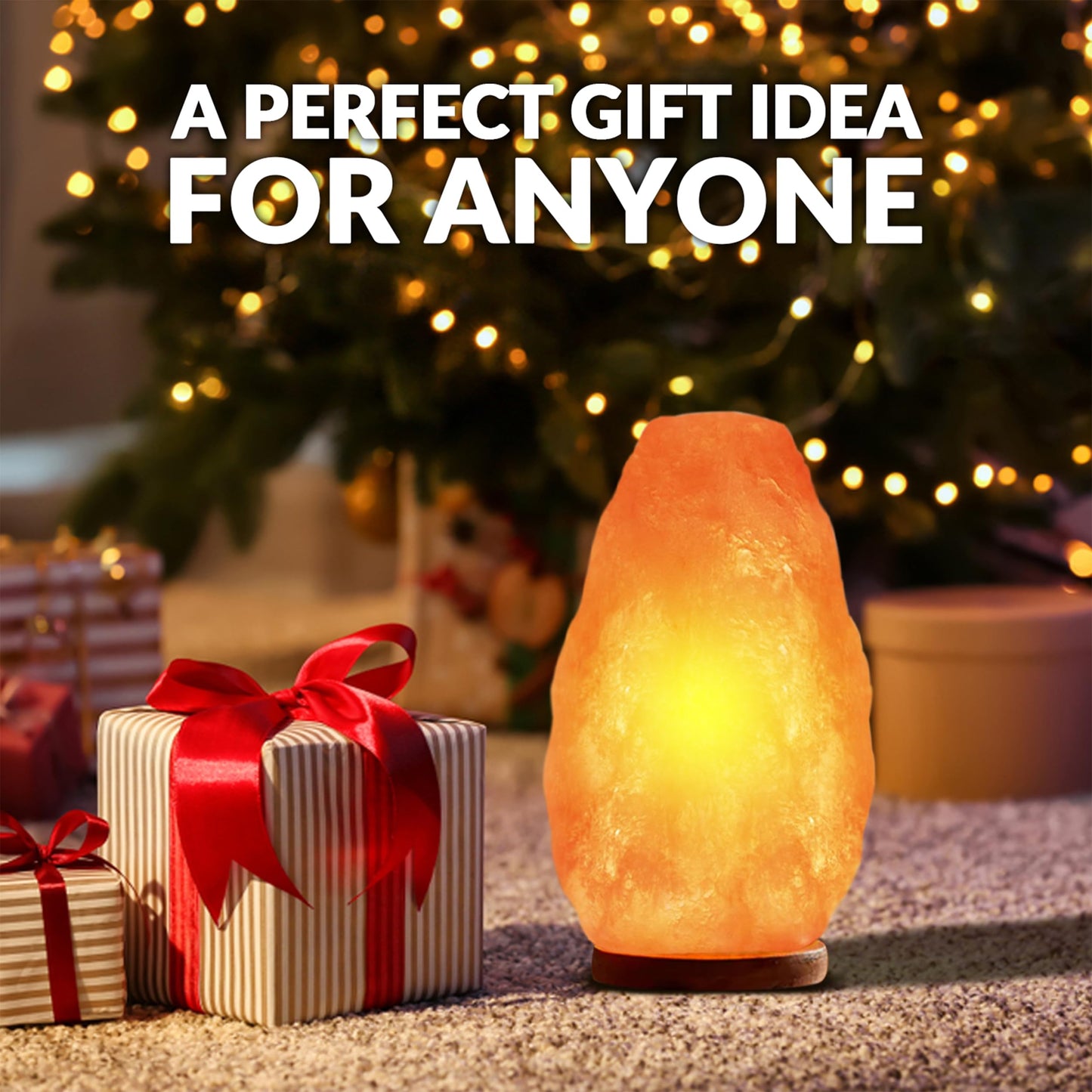 WBM LLC Himalayan Glow Natural Pink Salt Lamp, Crystal Salt Lamp Night Light with (ETL Certified) Brightness Control Dimmer Switch, Wooden Base & Salt Lamps Bulb | 6-8 LBS, Model Number: 1001