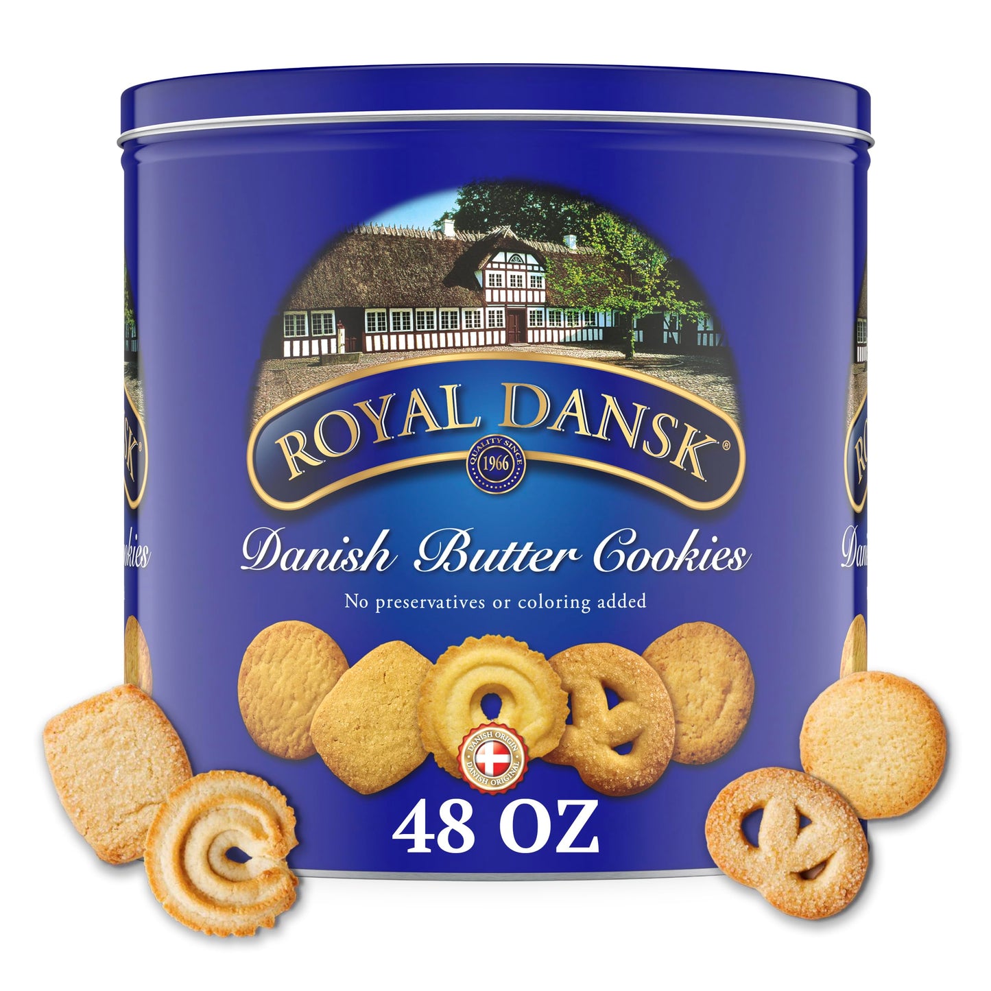 Royal Dansk Danish Butter Cookies, Premium Assorted Cookies in a Gift Tin, Great for Sharing and Gifting, 48 oz