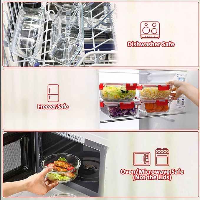 M MCIRCO 24-Piece Glass Food Storage Containers