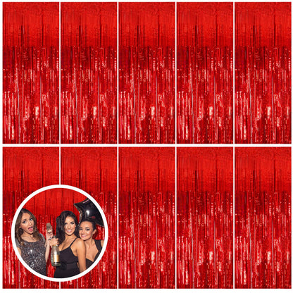 2 Pack Pink Backdrop Party Decorations Tinsel Curtain Party Backdrop Foil Fringe Birthday Decorations Photo Booth Streamer Backdrop Pink Theme Bachelorette Graduation Decor