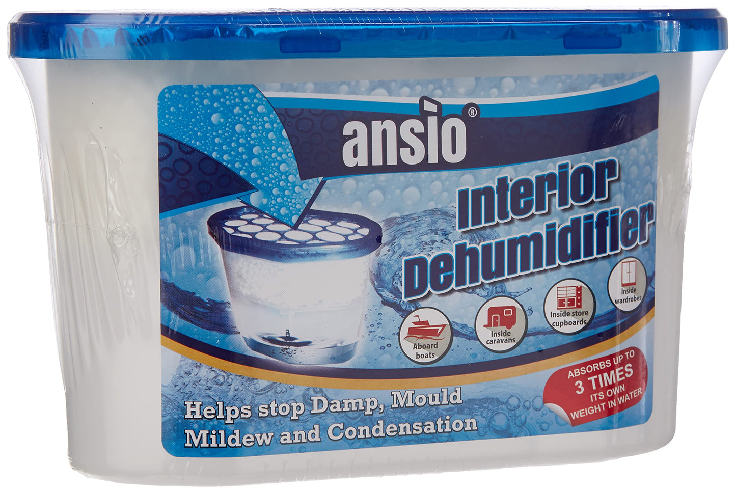 ANSIO Dehumidifier 500ml Pack of 10 Condensation Remover Moisture Absorber Dehumidifiers for Damp, Mould, Moisture in Home, Kitchen, Wardrobe, Bedroom